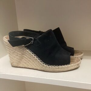 Tom’s Women's Black Wedge Espadrilles